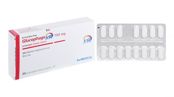 Glucophage XR 750mg Merck (H 2*15 viên)