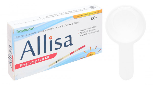 Que thử thai nhanh HCG Allisa Pregnancy Test Kit Traphaco