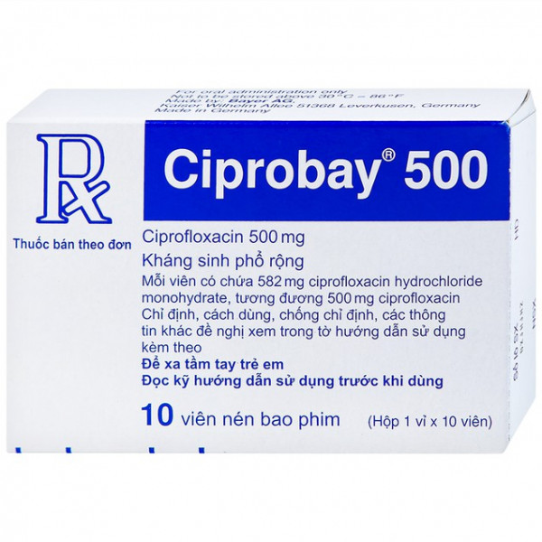 Ciprobay 500 ( H 1*10 viên )