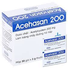 Cốm Acehasan 200mg tiêu nhầy, giảm ho (Hộp 30 gói)