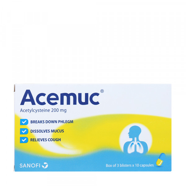 Acemuc 200mg Sanofi (hộp 3*10 viên )