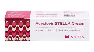 Acyclovir Stella Cream trị nhiễm virus Herpes simplex da tuýp 5g