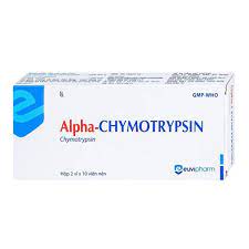 Alpha Chymotrypsin trị phù nề sau chấn thương, phẫu thuật, bỏng (Hộp 2 vỉ x 10 viên)