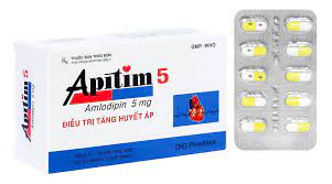 Apitim 5 điều trị tăng huyết áp, đau thắt ngực (3 vỉ x 10 viên)